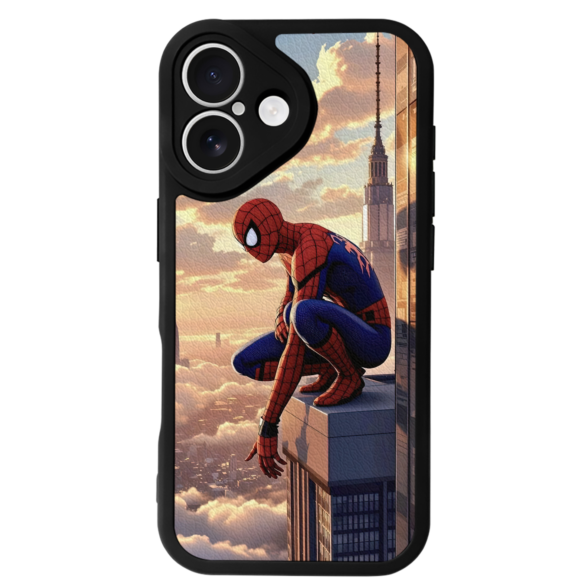 （画像用） Spider Man スパイダーマン 【iPhone 16シリーズ対応】シリコンスマホケース（レザー調） 材質：シリコン